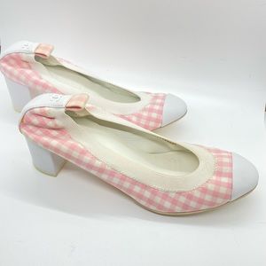 CHANEL Pink & White Gingham Pump NWT